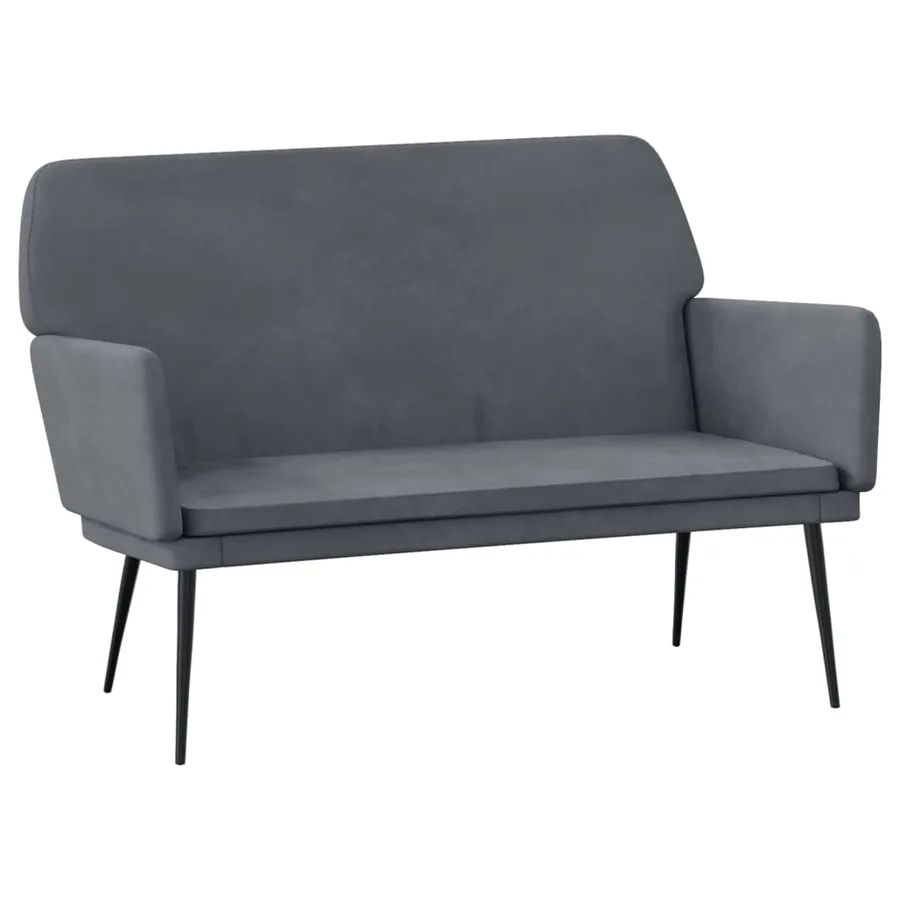 Banc Gris foncé 108x79x79 cm Velours - 2