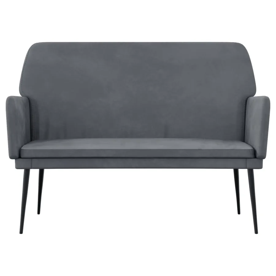 Banc Gris foncé 108x79x79 cm Velours - 3