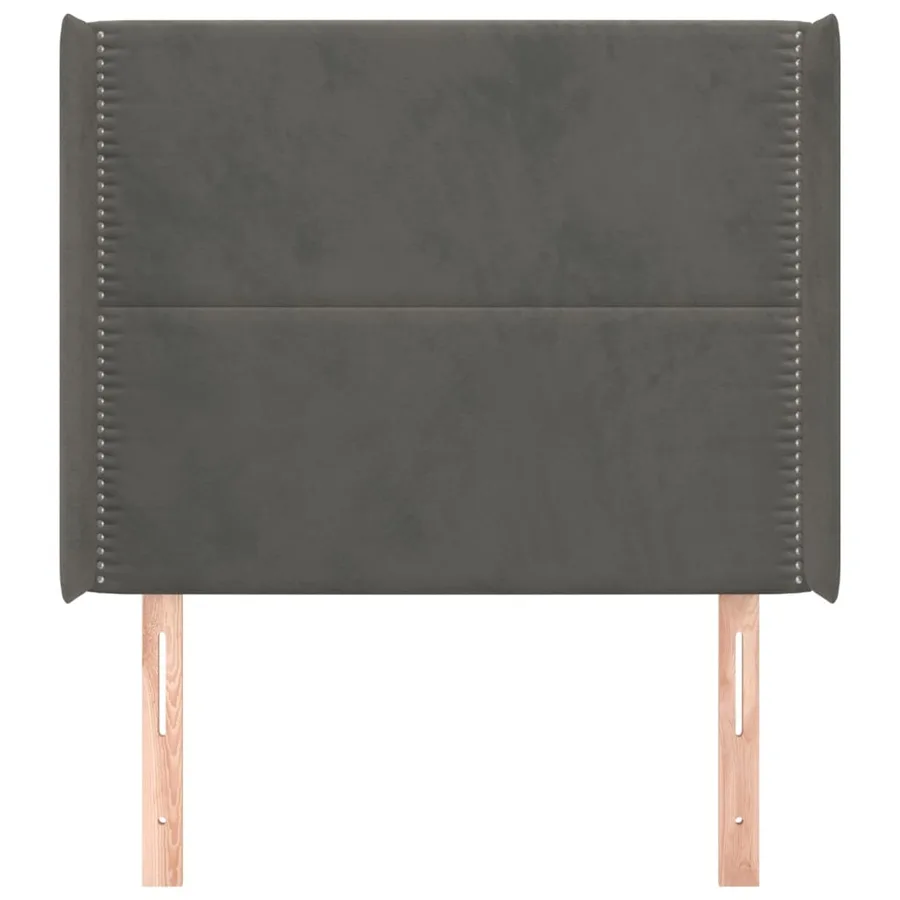 Tête de lit avec oreilles Gris foncé 83x16x118/128 cm Velours - 3