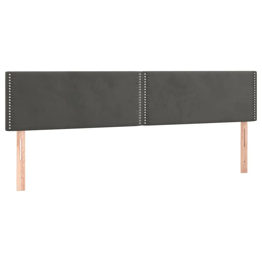 Tête de lit à LED Gris foncé 160x5x78/88 cm Velours - 4