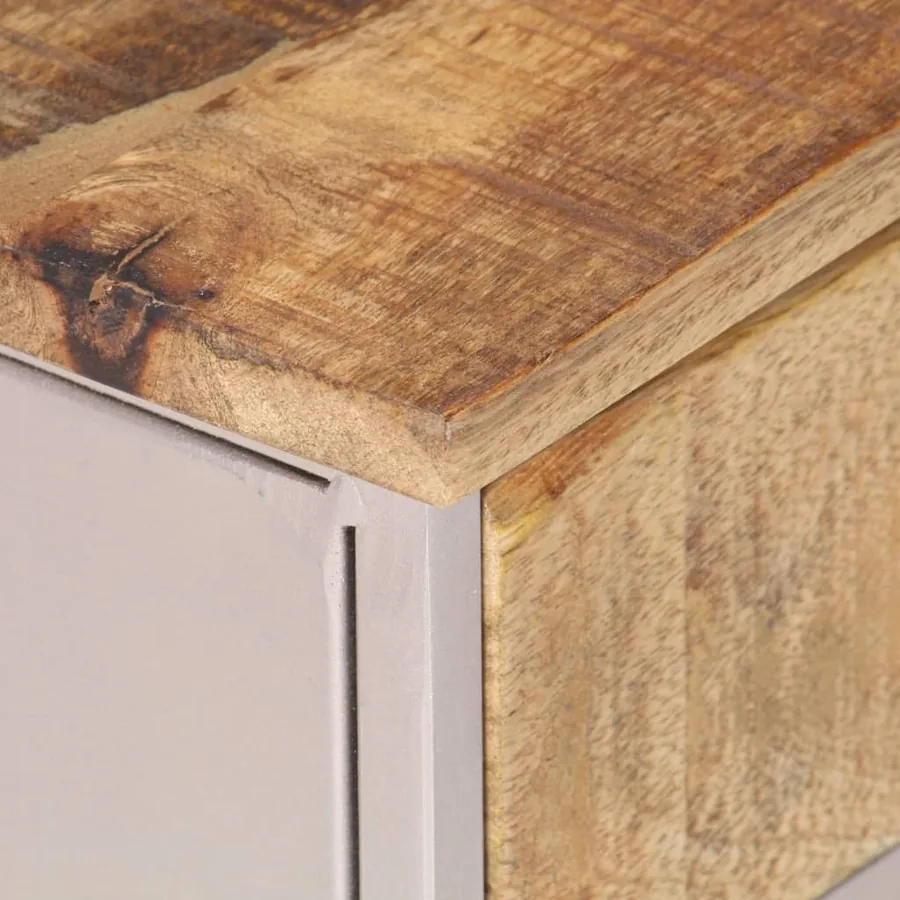 Table de chevet 40x30x50 cm Bois de manguier brut - 5
