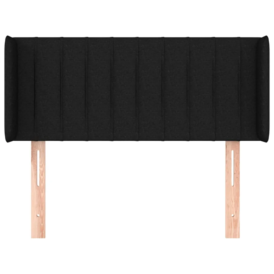 Tête de lit avec oreilles Noir 103x16x78/88 cm Tissu - 3