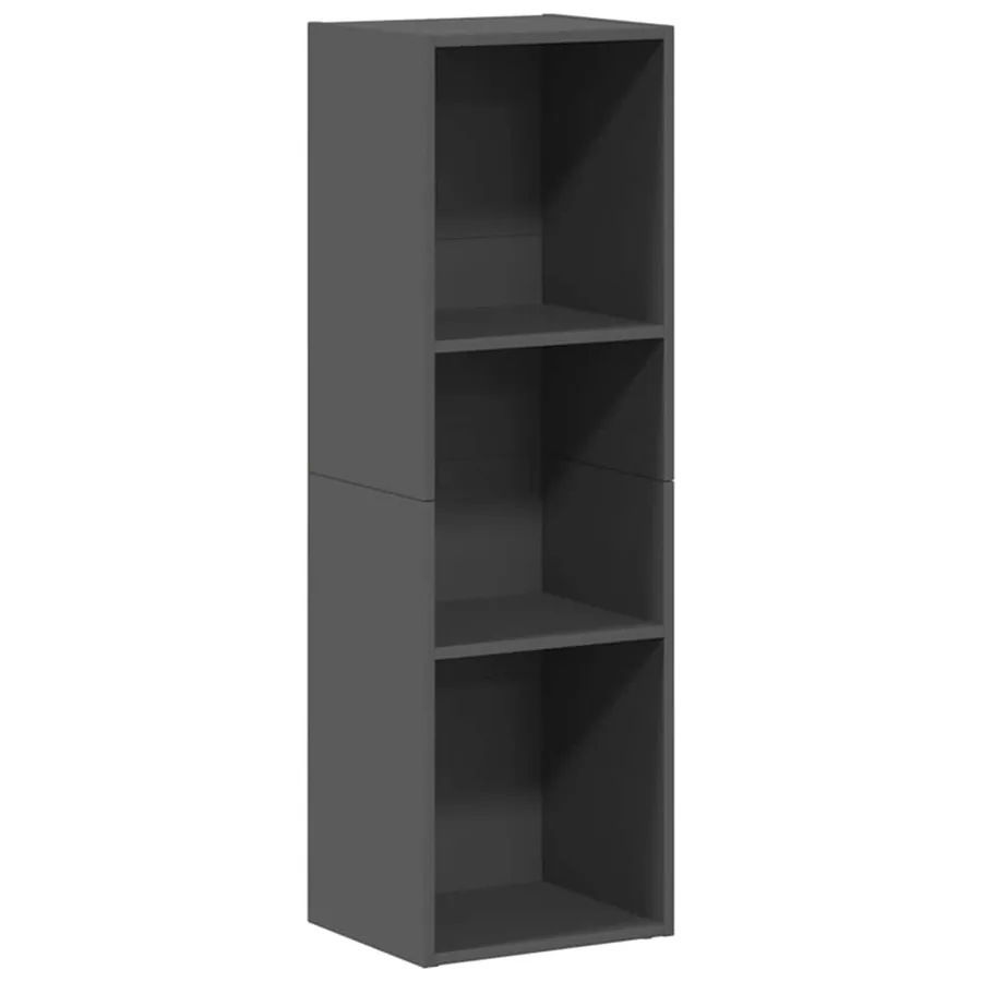 Bibliothèque/Meuble TV Gris brillant Bois d’ingénierie - 2