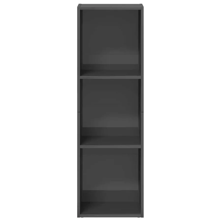 Bibliothèque/Meuble TV Gris brillant Bois d’ingénierie - 4