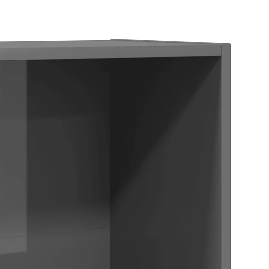 Bibliothèque/Meuble TV Gris brillant Bois d’ingénierie - 9