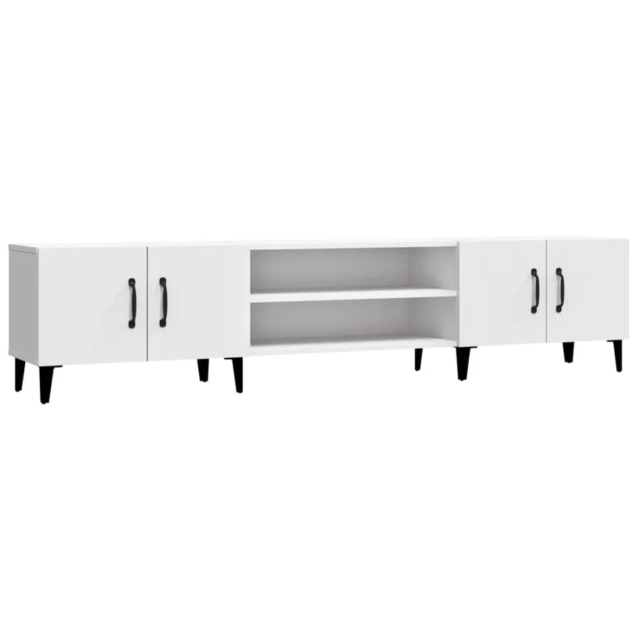 Meuble TV Blanc 180x31,5x40 cm Bois d'ingénierie - 2