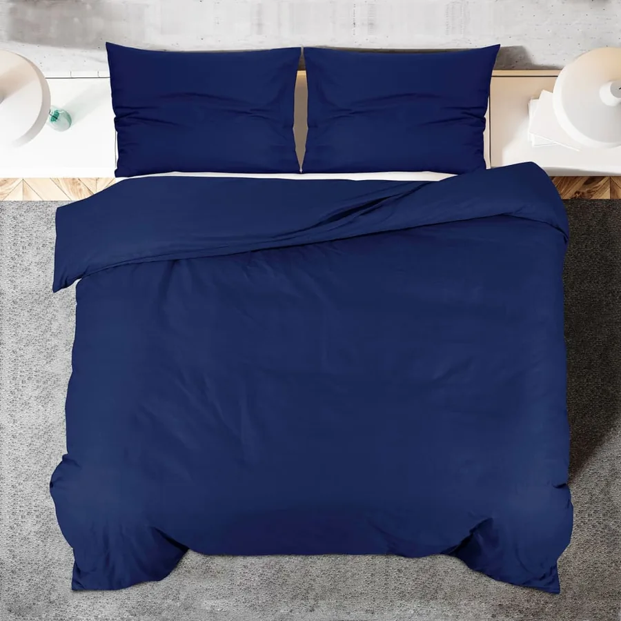 Ensemble de housse de couette Bleu marine 260x240 cm Microfibre - 5