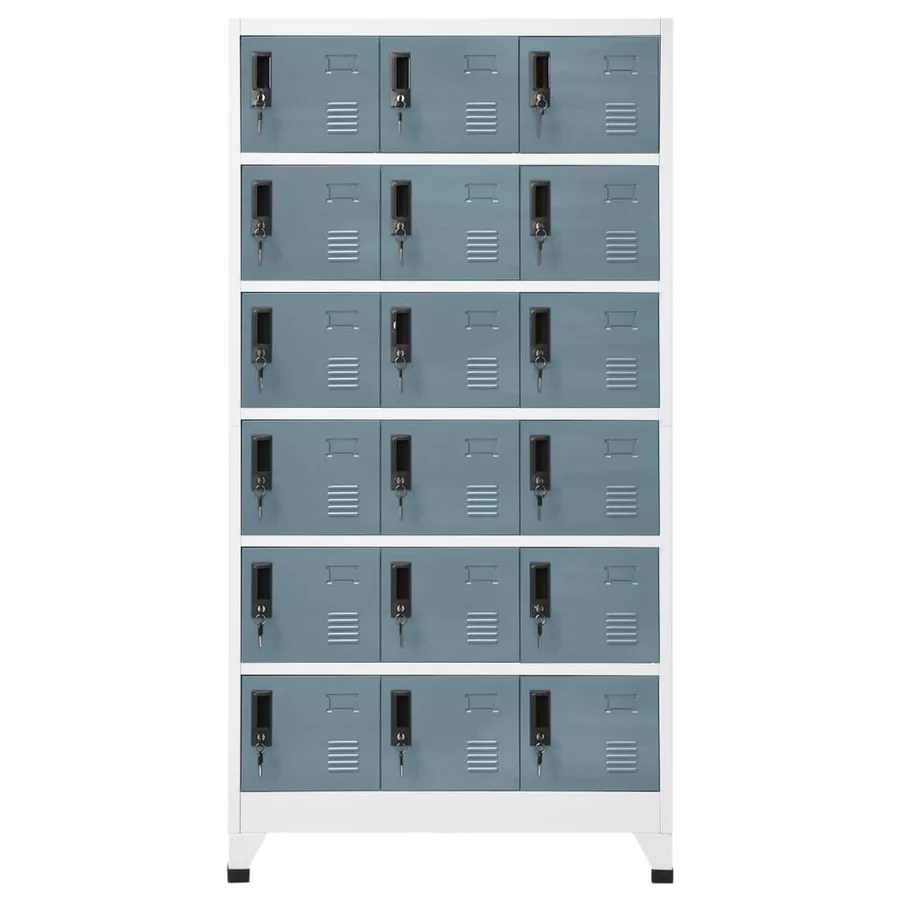 Armoire à casiers Gris clair et gris foncé 90x40x180 cm Acier - 2
