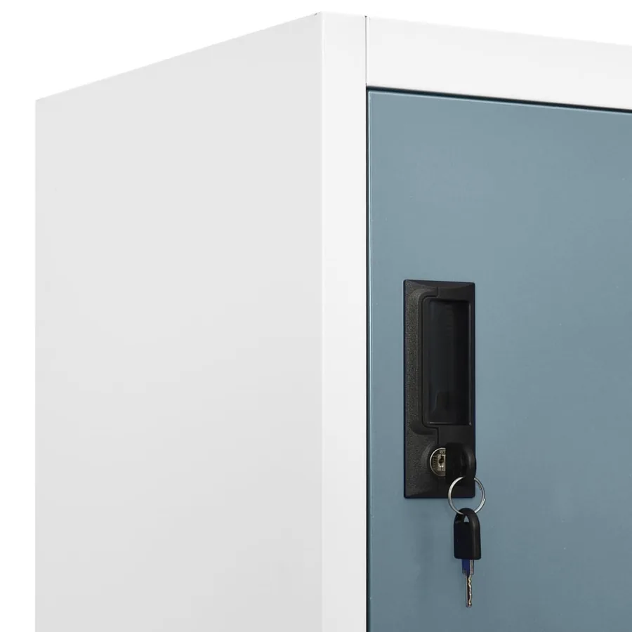 Armoire à casiers Gris clair et gris foncé 90x40x180 cm Acier - 7