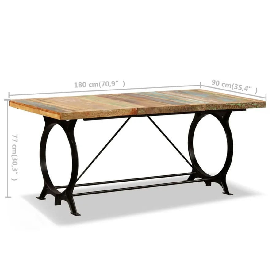 Table à manger Bois de récupération massif 180 cm - 13