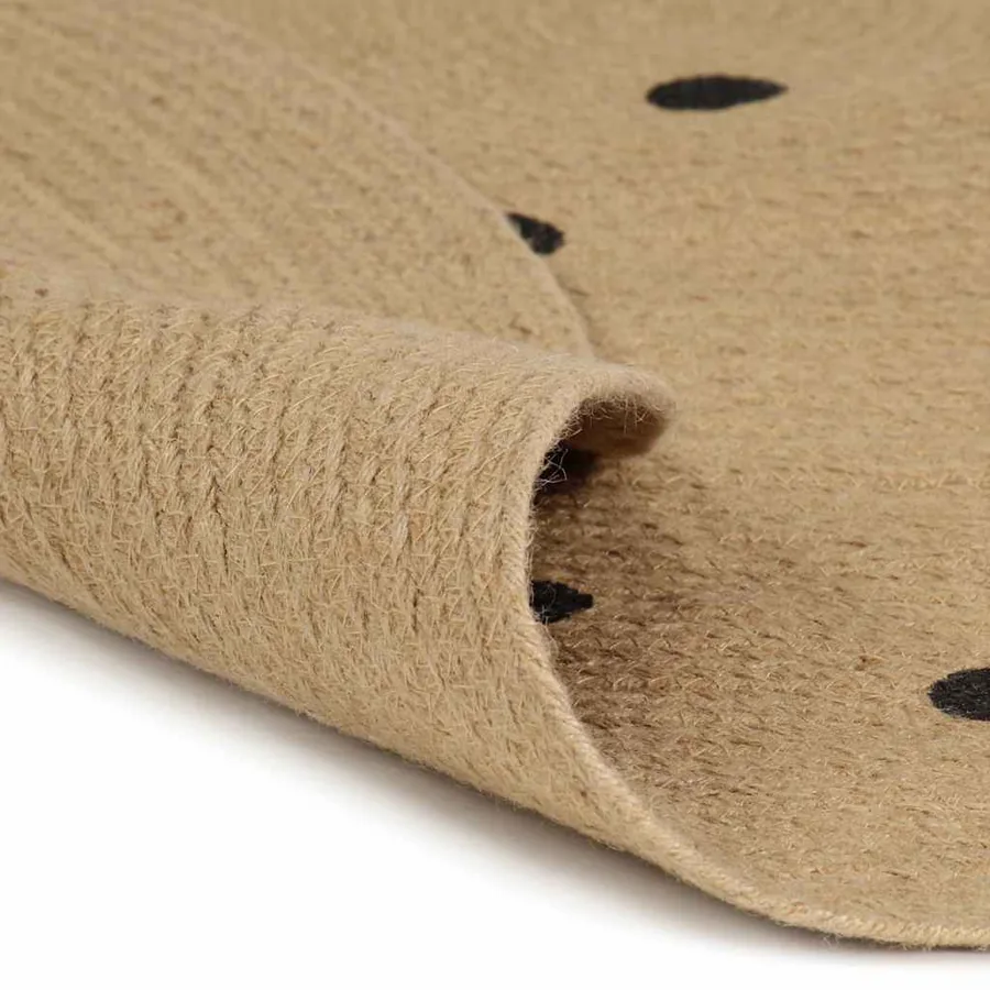 Tapis fait à la main Jute avec imprimé à pois 90 cm - 2