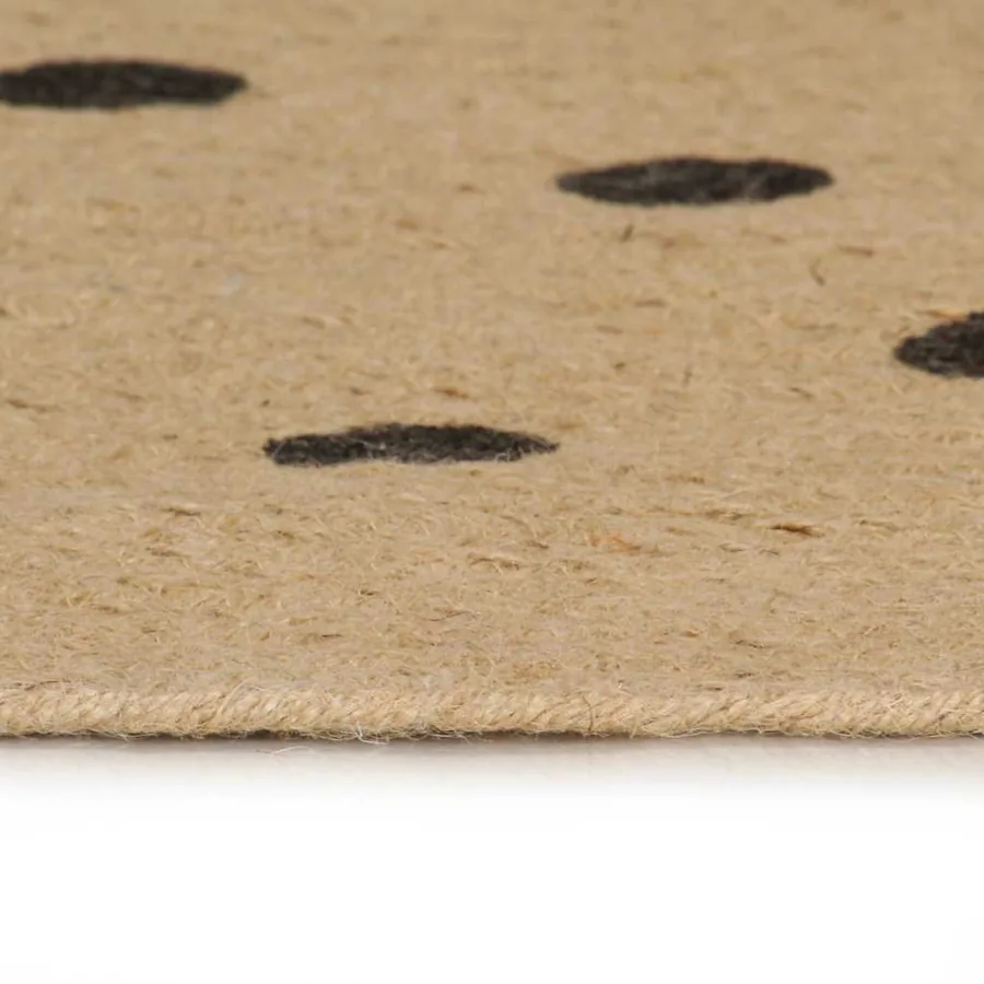 Tapis fait à la main Jute avec imprimé à pois 90 cm - 3