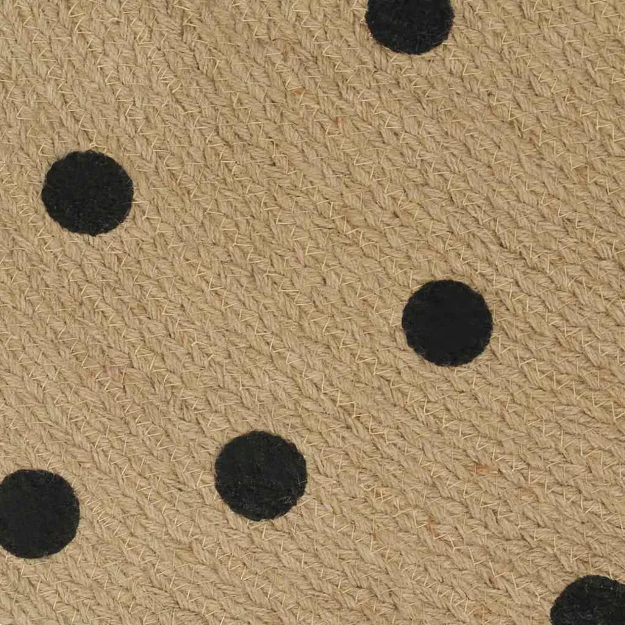 Tapis fait à la main Jute avec imprimé à pois 90 cm - 4