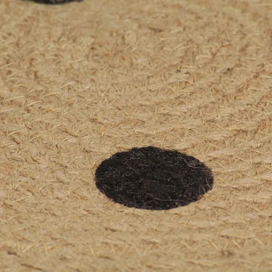 Tapis fait à la main Jute avec imprimé à pois 90 cm - 5