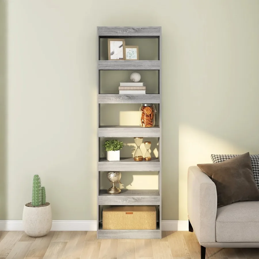Bibliothèque/Séparateur de pièce Sonoma gris 60x30x198 cm - 3