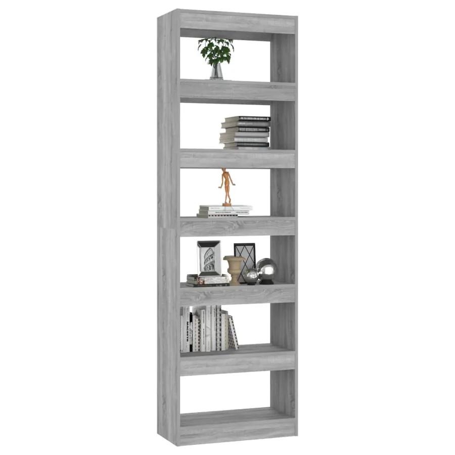 Bibliothèque/Séparateur de pièce Sonoma gris 60x30x198 cm - 4