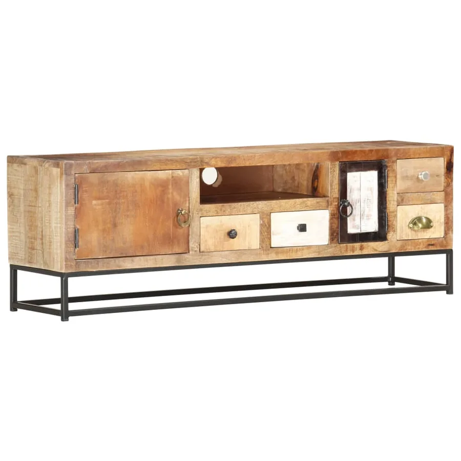 Meuble TV 120 x 30 x 40 cm Bois de récupération massif - 12