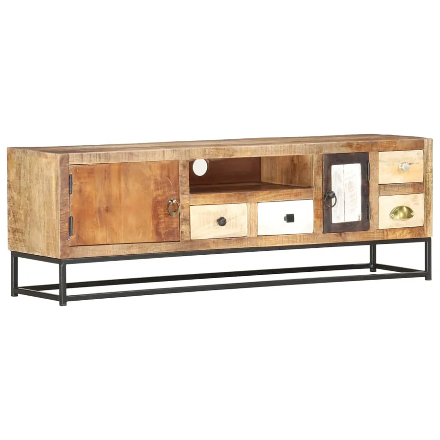 Meuble TV 120 x 30 x 40 cm Bois de récupération massif - 9