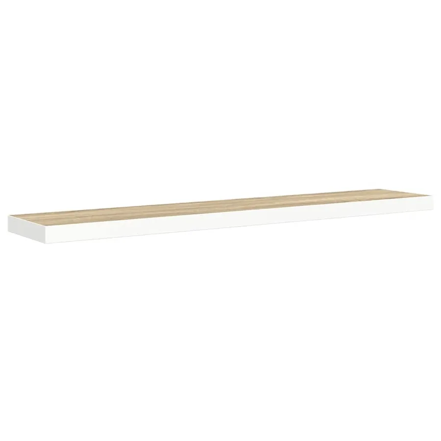 Étagères flottantes 2 pcs chêne et blanc 120x23,5x3,8 cm MDF - 6