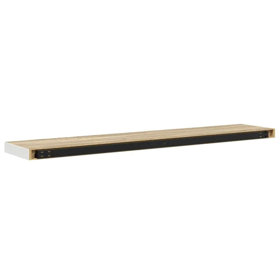 Étagères flottantes 2 pcs chêne et blanc 120x23,5x3,8 cm MDF - 9