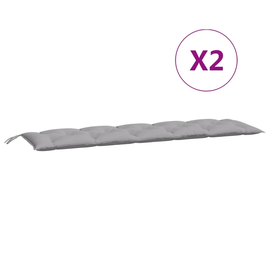 Coussins de banc jardin lot de 2 gris 180x50x7 cm tissu Oxford - 5