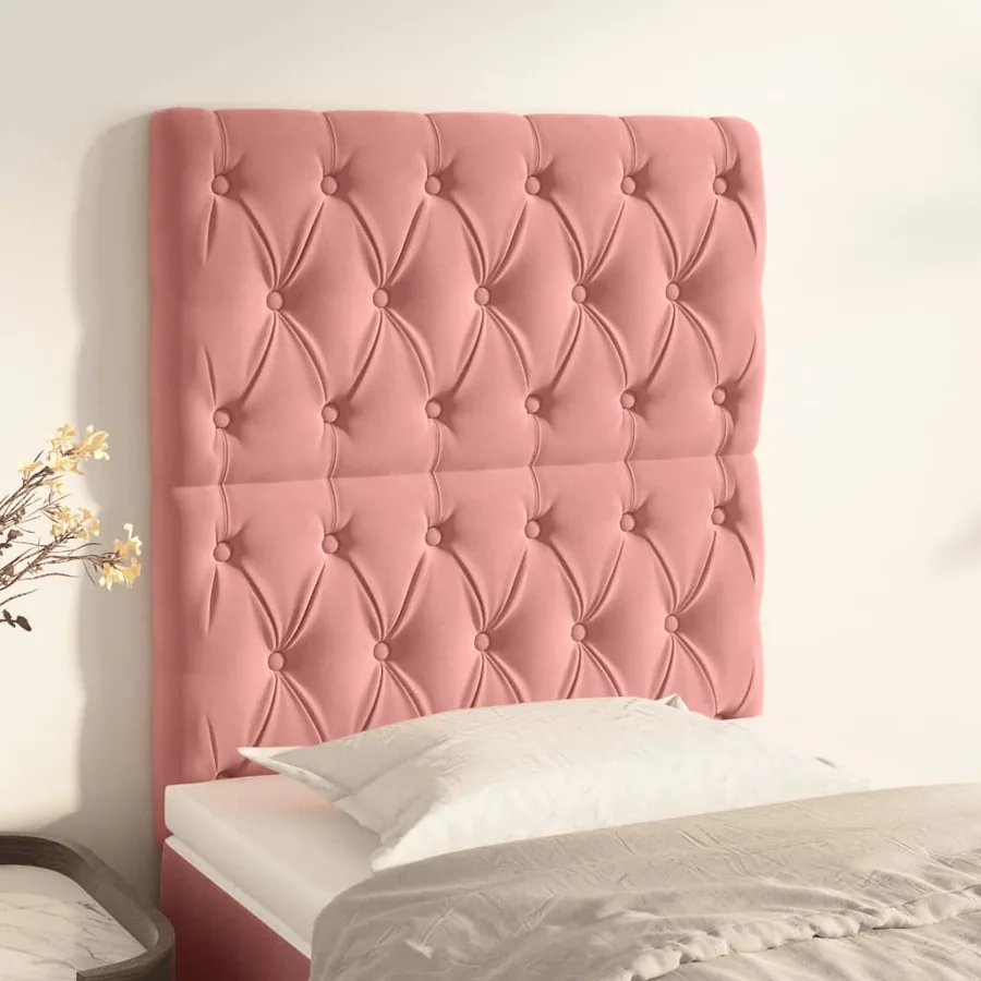 Tête de lit Rose 80x7x118/128 cm Velours