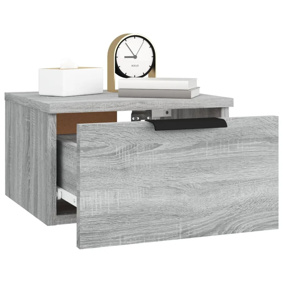 Table de chevet murale Sonoma gris 34x30x20 cm - 9
