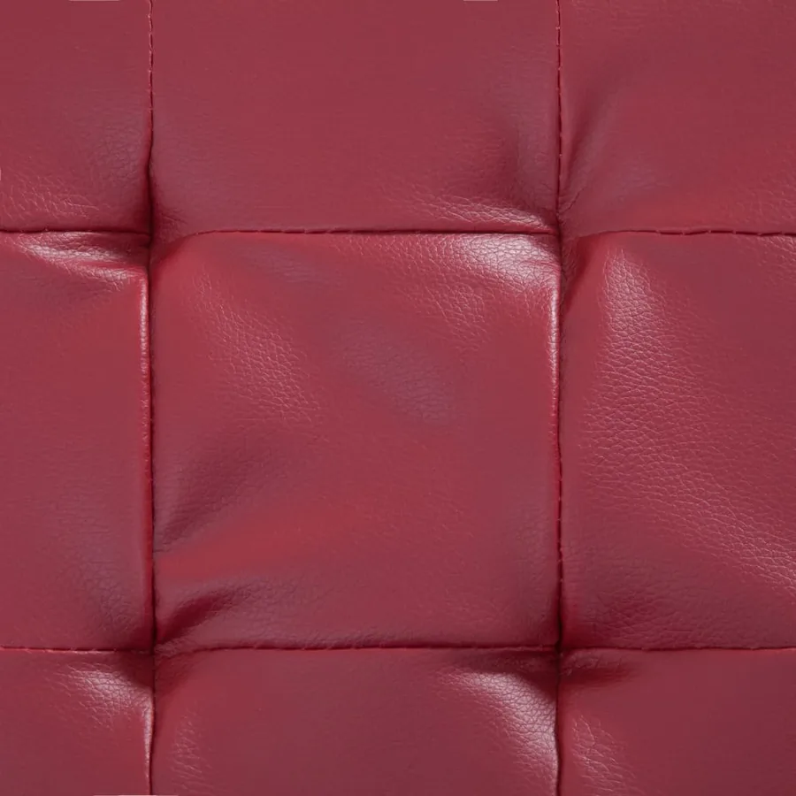Pouf de rangement 87,5 cm Rouge bordeaux Similicuir - 5