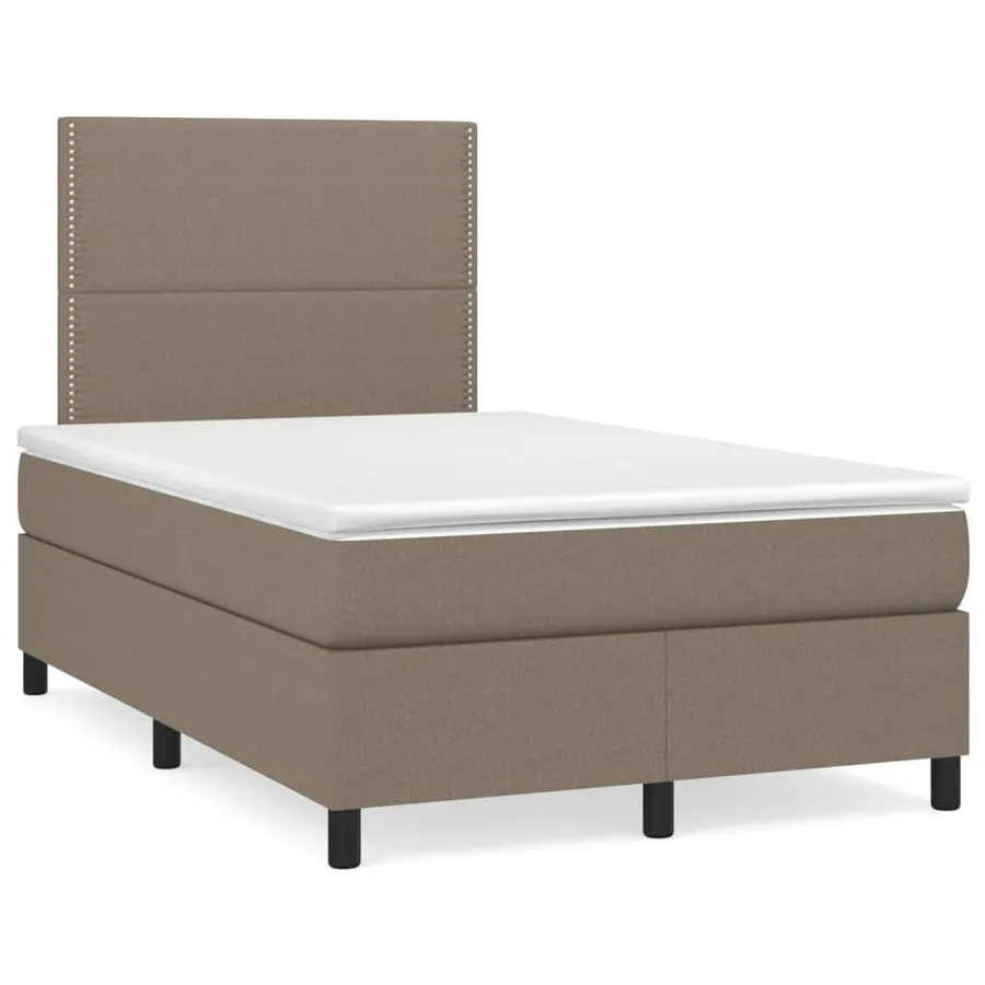Sommier à lattes de lit avec matelas Taupe 120x200 cm Tissu - 2