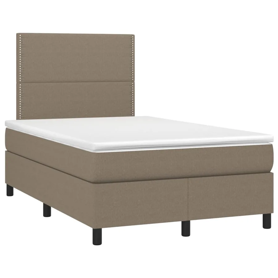 Sommier à lattes de lit avec matelas Taupe 120x200 cm Tissu - 3