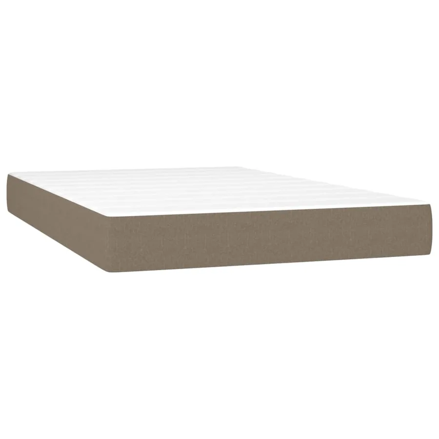 Sommier à lattes de lit avec matelas Taupe 120x200 cm Tissu - 5