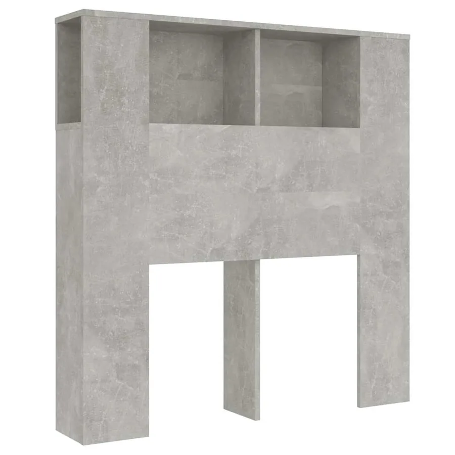 Armoire de tête de lit Gris béton 100x18,5x102,5 cm - 2