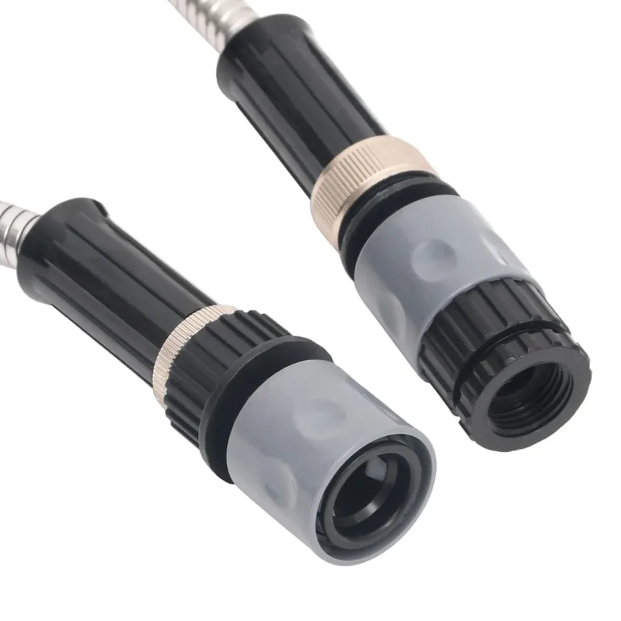Tuyau d'arrosage buse de pulvérisation argenté 0,6" 7,5 m inox - 5