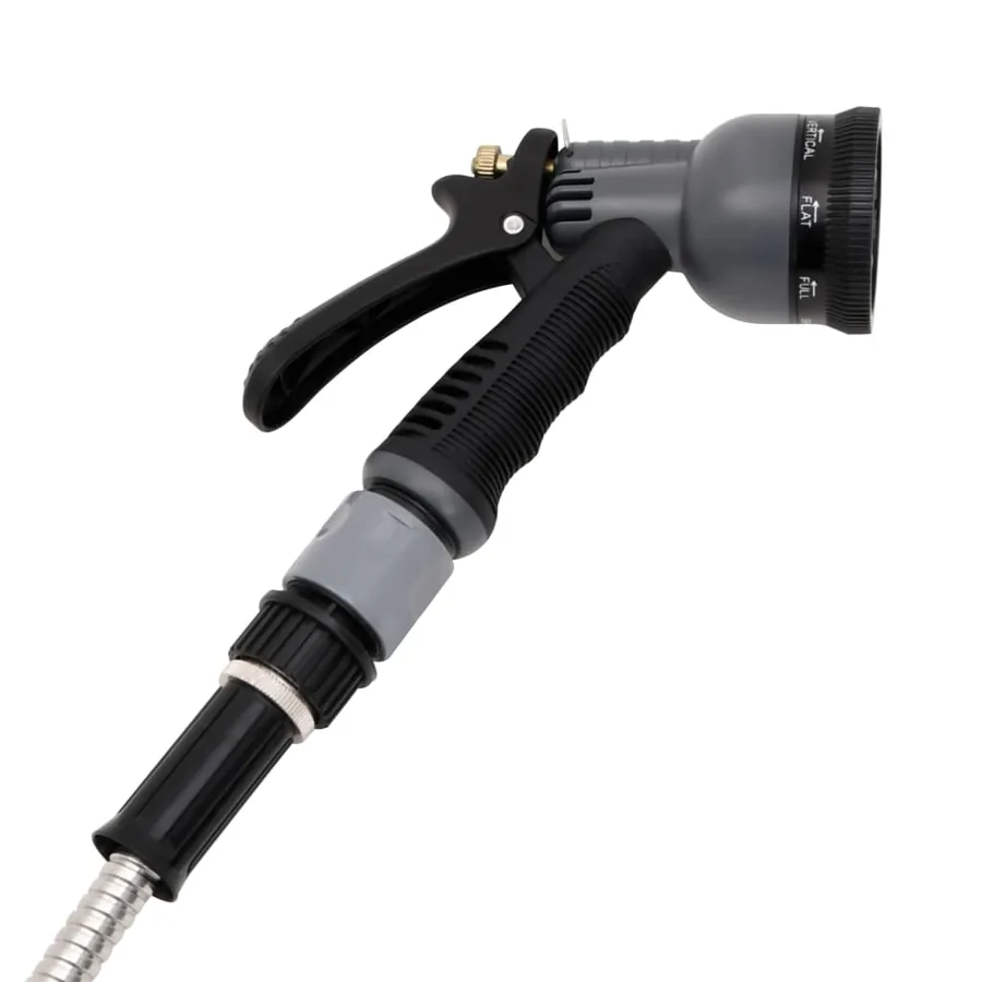 Tuyau d'arrosage buse de pulvérisation argenté 0,6" 7,5 m inox - 7