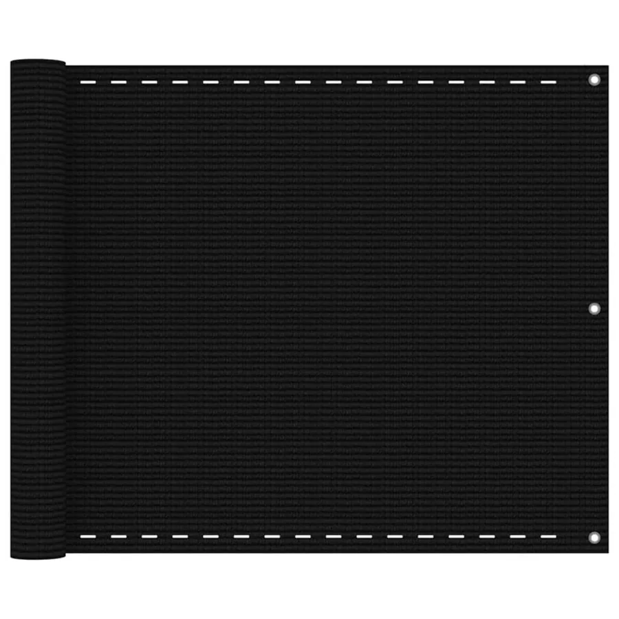 Écran de balcon Noir 75x300 cm PEHD