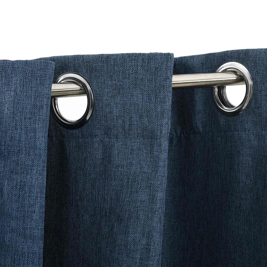 Rideaux occultants Aspect lin avec œillets 2 pcs Bleu 140x225cm - 3