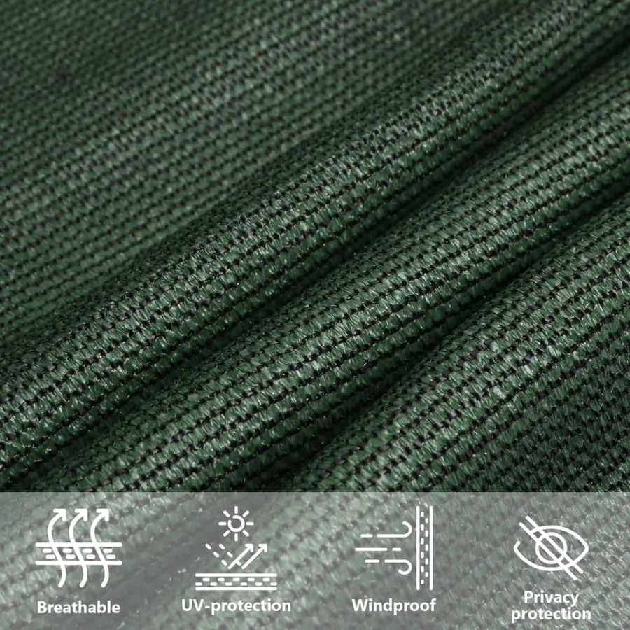 Voile d'ombrage 160 g/m² Vert foncé 5x5x6 m PEHD - 11