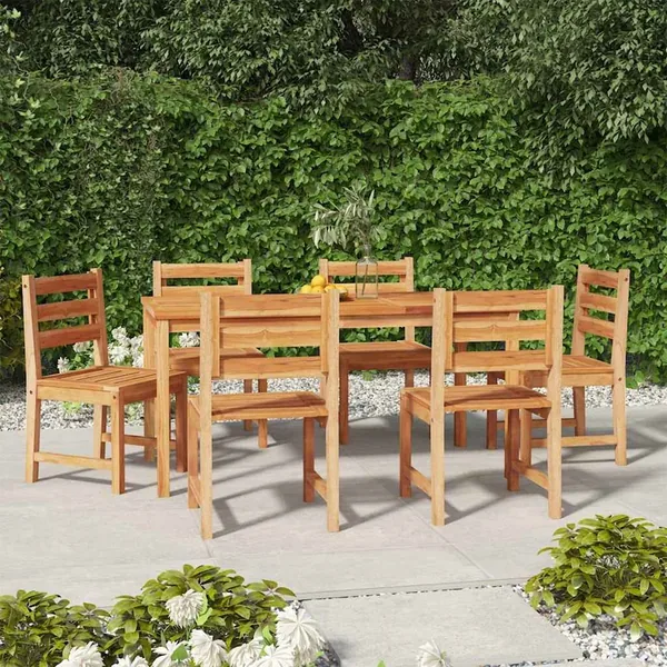 Ensemble à manger de jardin 7 pcs Bois de teck solide