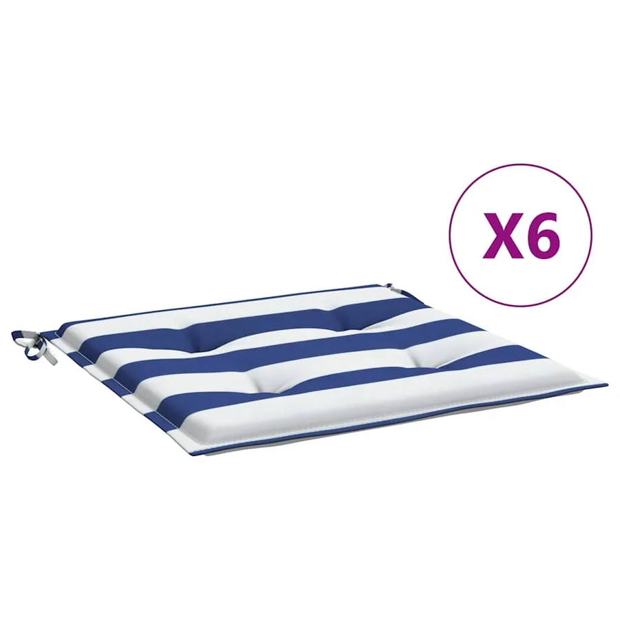 Coussins de chaise de jardin lot de 6 40x40x4 cm tissu - 2