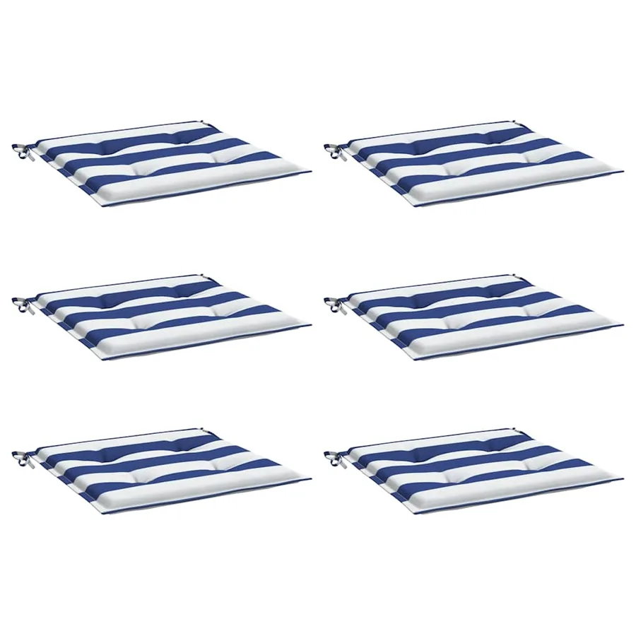 Coussins de chaise de jardin lot de 6 40x40x4 cm tissu - 3