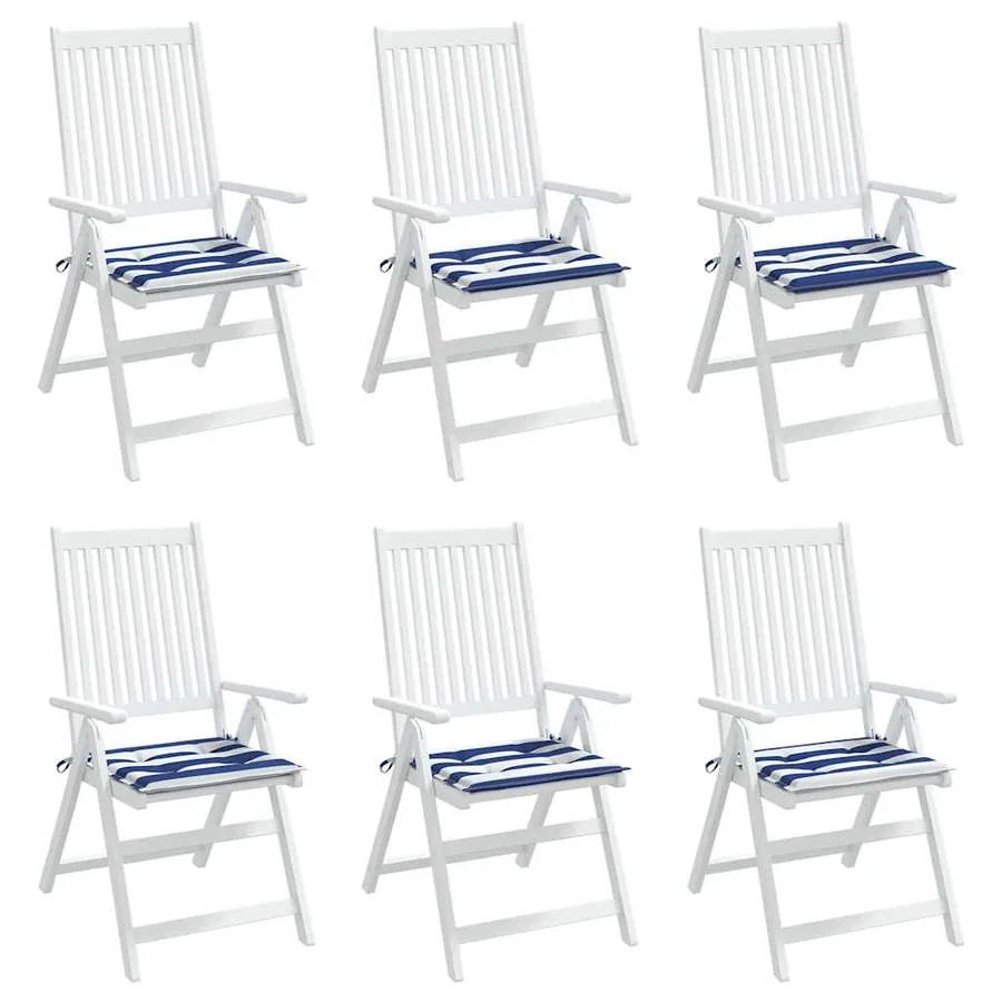 Coussins de chaise de jardin lot de 6 40x40x4 cm tissu - 7