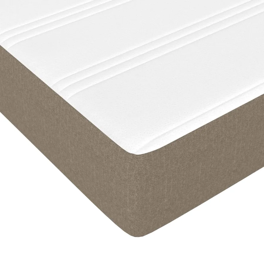 Sommier à lattes de lit avec matelas Taupe 120x200 cm Tissu - 8