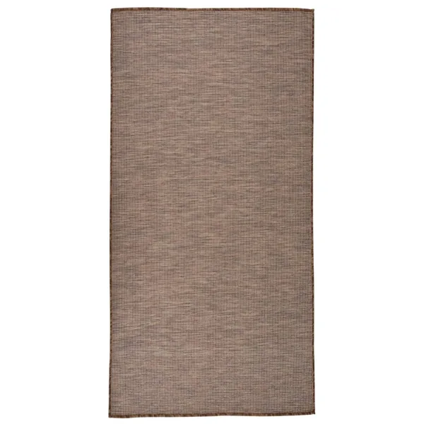 Tapis à tissage plat d'extérieur 100x200 cm Marron