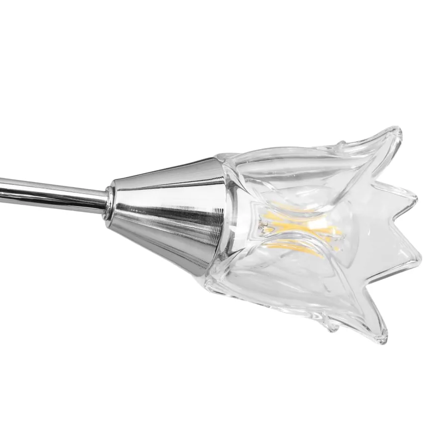 Plafonnier et abat-jour verre transparent 5 ampoules E14 Tulipe - 7