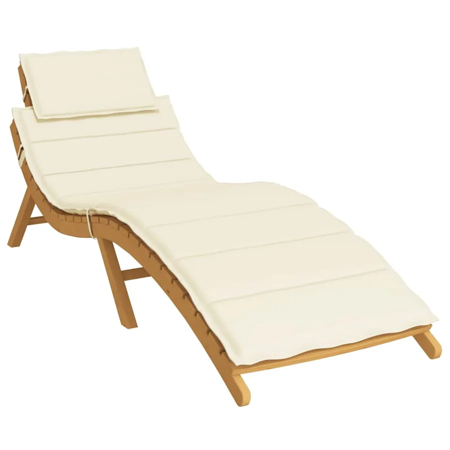 Coussin de chaise longue crème 186x58x4 cm tissu oxford - 3