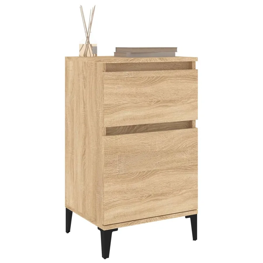 Tables de chevet 2 pcs chêne sonoma 40x35x70 cm - 4
