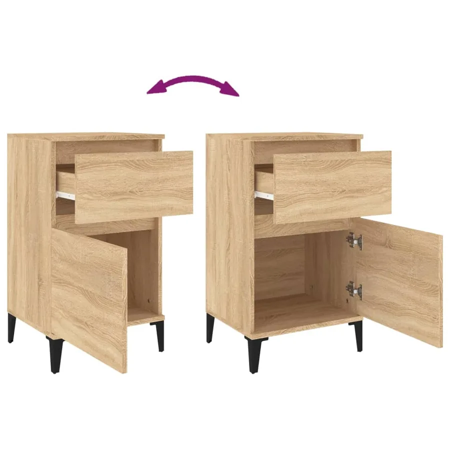 Tables de chevet 2 pcs chêne sonoma 40x35x70 cm - 9