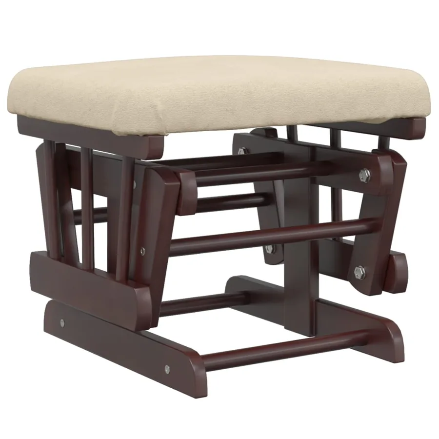 Chaise berçante avec repose-pied Blanc crème Tissu - 7
