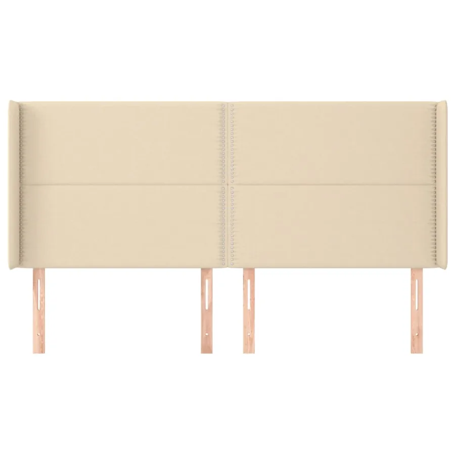 Tête de lit avec oreilles Crème 183x16x118/128 cm Tissu - 3
