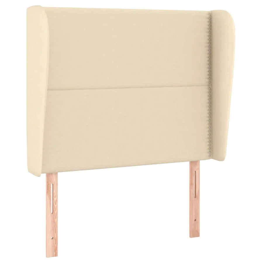 Tête de lit avec oreilles Crème 93x23x118/128 cm Tissu - 2